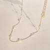 Silver Jewelry Simple Pearl Rice Bead Necklace With Geometric Pattern 925 Sterling Silver