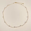 Silver Jewelry Simple Pearl Rice Bead Necklace With Geometric Pattern 925 Sterling Silver