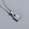 Silver Jewelry Women's Clavicle Chain With 925 Silver Small Lock Pendant And Diamond Design