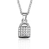 Silver Jewelry Women's Clavicle Chain With 925 Silver Small Lock Pendant And Diamond Design