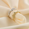 Silver Jewelry Women's Elegant Geometric And Shell Flower Ring With Electroplating