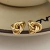 Silver Knot Drop Shape Earrings Set With Pearls Simple Fashion Style
