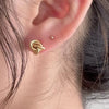 Silver Knot Drop Shape Earrings Set With Pearls Simple Fashion Style