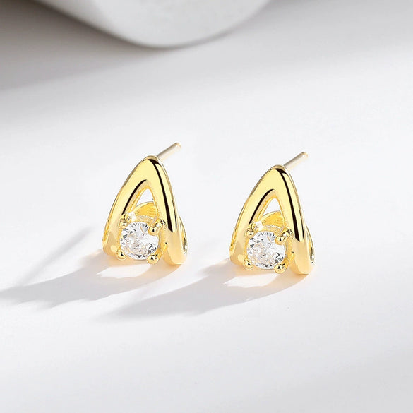 Silver Letter Diamond Earrings For Women Fashion Personality Style