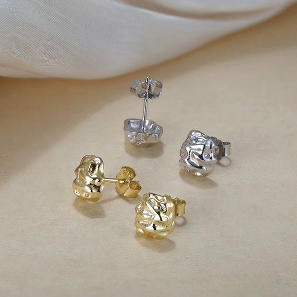 Silver Metal Geometric Irregular Electroplated Casual Light Luxury Avantgarde Fashion Earrings