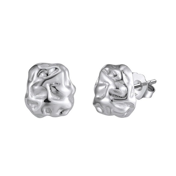 Silver Metal Geometric Irregular Electroplated Casual Light Luxury Avantgarde Fashion Earrings