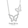 Silver Microinlaid Diamond Butterfly Necklace For Women