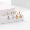 Silver Microinlaid Zircon Sunflower Earrings For Women