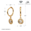 Silver Microinlaid Zircon Sunflower Earrings For Women