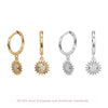 Silver Microinlaid Zircon Sunflower Earrings For Women
