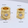 Silver Middle Ancient Brushed Fourleaf Clover And Eight Pointed Star Bead Spacer Diy Bracelet Necklace Set With Zircon