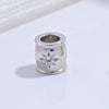Silver Middle Ancient Brushed Fourleaf Clover And Eight Pointed Star Bead Spacer Diy Bracelet Necklace Set With Zircon