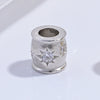 Silver Middle Ancient Brushed Fourleaf Clover And Eight Pointed Star Bead Spacer Diy Bracelet Necklace Set With Zircon