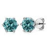 Silver Moissanite Classic Round Earrings