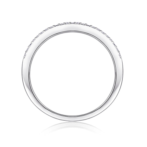 Silver Moissanite Geometric Ring Set With Diamonds Fashion Style