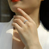 Silver Moissanite Geometric Ring Set With Diamonds Fashion Style