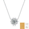 Silver Moissanite Inlaid Geometric Minimalist Pendant Necklace With Chain
