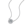 Silver Moissanite Inlaid Geometric Minimalist Pendant Necklace With Chain