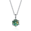 Silver Moissanite Necklace Set With Precious Stones Animals Zodiac Round Shape For Women