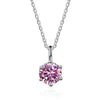 Silver Moissanite Necklace Set With Precious Stones Animals Zodiac Round Shape For Women