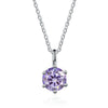 Silver Moissanite Necklace Set With Precious Stones Animals Zodiac Round Shape For Women