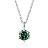 Silver Moissanite Necklace Set With Precious Stones Animals Zodiac Round Shape For Women