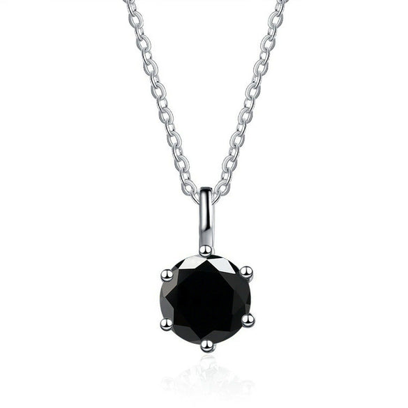 Silver Moissanite Necklace Set With Precious Stones Animals Zodiac Round Shape For Women