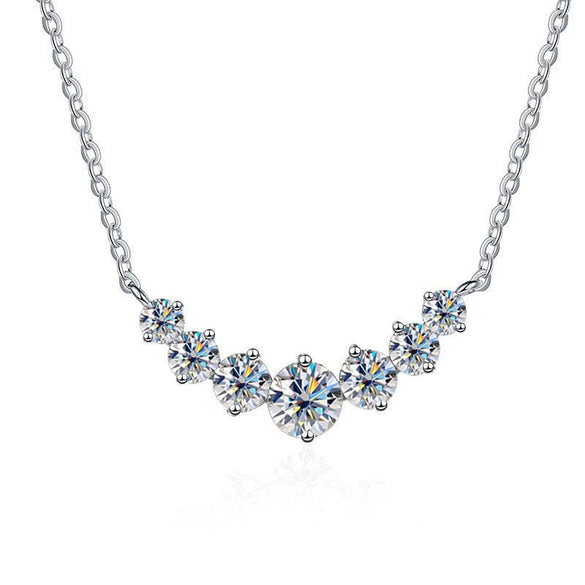 Silver Moissanite Pendant Necklace For Women Set With Gems In Animal Zodiac Style And Round Shape