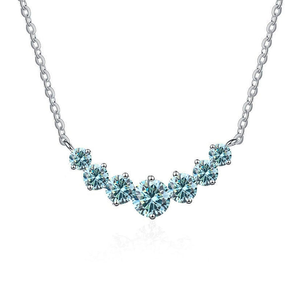 Silver Moissanite Pendant Necklace For Women Set With Gems In Animal Zodiac Style And Round Shape