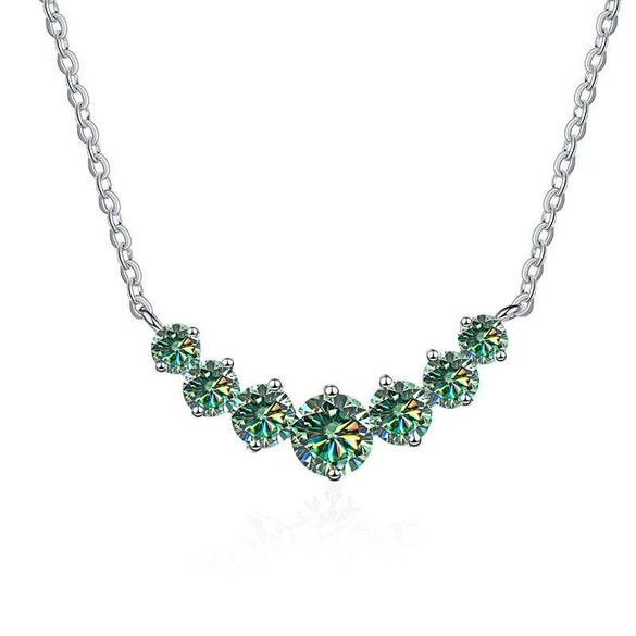 Silver Moissanite Pendant Necklace For Women Set With Gems In Animal Zodiac Style And Round Shape