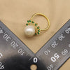 925 Silver Natural Freshwater Pearl Flower Ring Retro Elegant Handmade Electroplated