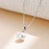 Silver Natural Freshwater Pearl Geometric Pendant Necklace For Women Set With Diamonds Cross Chain