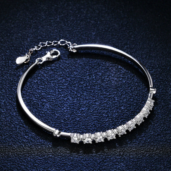 925 Silver Natural Style Moissanite Women's Bracelet