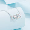 Silver Necklace Fashion Tie Heart Micro Inlay Pendant Jewelry
