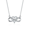 Silver Necklace Fashion Tie Heart Micro Inlay Pendant Jewelry