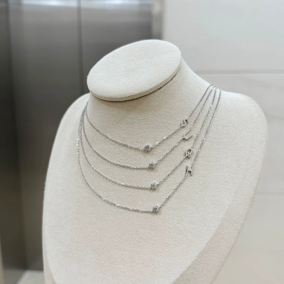 Silver 925 Necklace Geometric Letter Shape Electroplated Women's Clavicle Chain Jewelry
