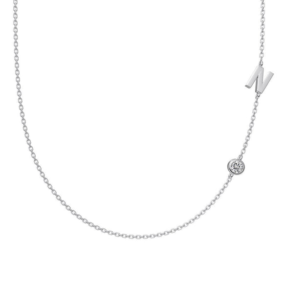 Silver 925 Necklace Geometric Letter Shape Electroplated Women's Clavicle Chain Jewelry