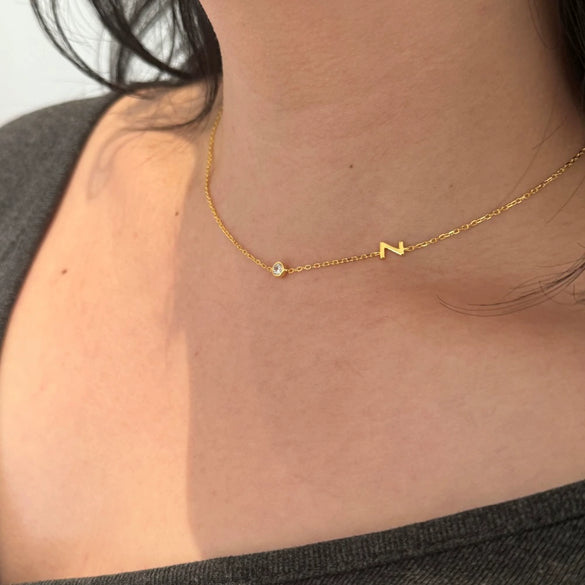 Silver 925 Necklace Geometric Letter Shape Electroplated Women's Clavicle Chain Jewelry