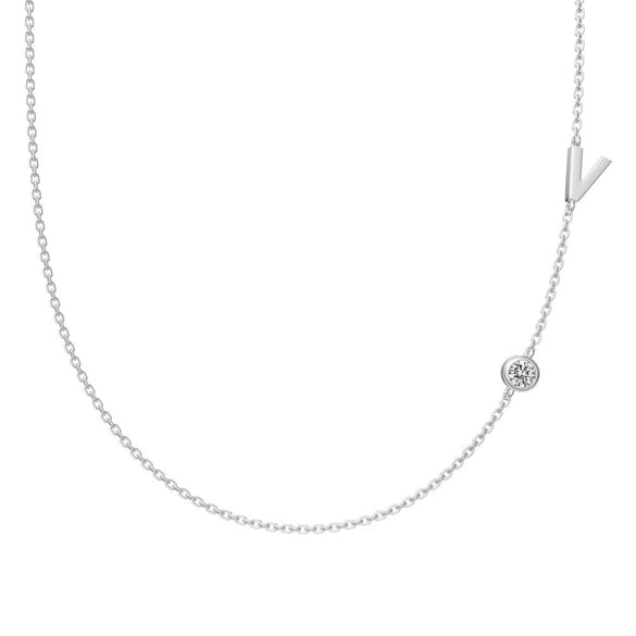 Silver 925 Necklace Geometric Letter Shape Electroplated Women's Clavicle Chain Jewelry