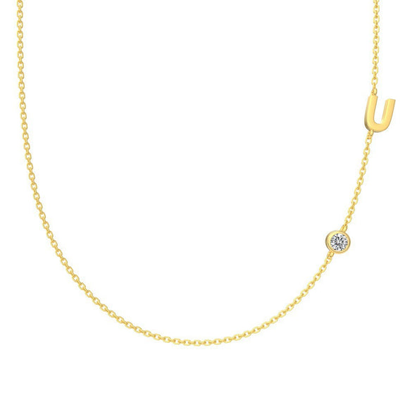 Silver 925 Necklace Geometric Letter Shape Electroplated Women's Clavicle Chain Jewelry