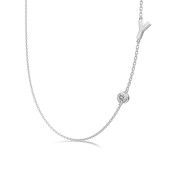 Silver 925 Necklace Geometric Letter Shape Electroplated Women's Clavicle Chain Jewelry