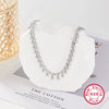 Silver Necklace Geometric Round Bead Zircon For Women