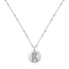 Silver Necklace Light Luxury Geometric Letter Pendant Ball Chain Electroplated