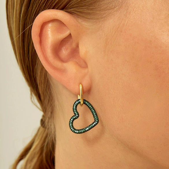 Silver Needle Copper Heartshaped Electroplated Women's Earrings
