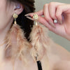 Silver Needle Earrings With Diamond Inlaid Imitation Pearl Petals And Tassel Geometric Shape High End And Versatile Design
