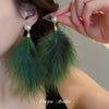 Silver Needle Earrings With Diamond Inlaid Imitation Pearl Petals And Tassel Geometric Shape High End And Versatile Design