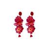 Silver Needle Fabric Rose Imitation Pearl Handmade Retro Exaggerated Elegant Ear Studs For Women