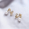 Silver Needle Fruit And Geometric Style Stud Earrings
