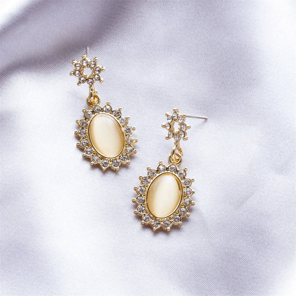 Silver Needle Fruit And Geometric Style Stud Earrings