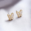 Silver Needle Fruit And Geometric Style Stud Earrings